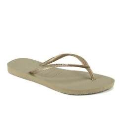 Havaianass Girls' Slim Flip Flops - Sand Grey/Light Golden -Vans || Clarks || Ugg Sales 10537258 1714283393625144