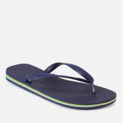 Havaianas Men's Brasil Logo Flip Flops - Navy Blue -Vans || Clarks || Ugg Sales 10907493 5815047543683069