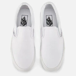 Vans Classic Slip-On Canvas Trainers - True White -Vans || Clarks || Ugg Sales 10960397 5504492337873592