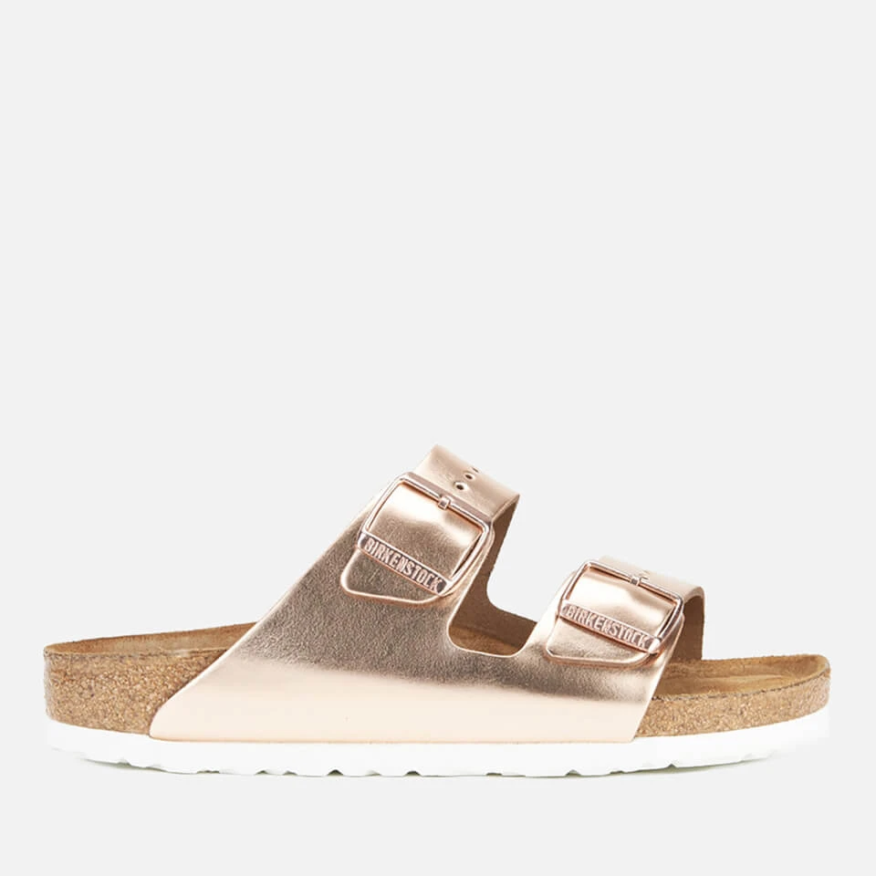 Birkenstock Women's Arizona Slim Fit Leather Double Strap Sandals - Metallic Copper 3 Birkenstock Women's Arizona Slim Fit Leather Double Strap Sandals - Metallic Copper