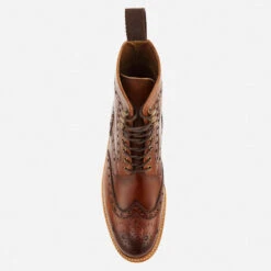 Grenson Men's Fred Hand Painted Leather Commando Sole Lace Up Boots - Tan 9 Grenson Men's Fred Hand Painted Leather Commando Sole Lace Up Boots - Tan -Vans || Clarks || Ugg Sales 11432473 1574492352417496