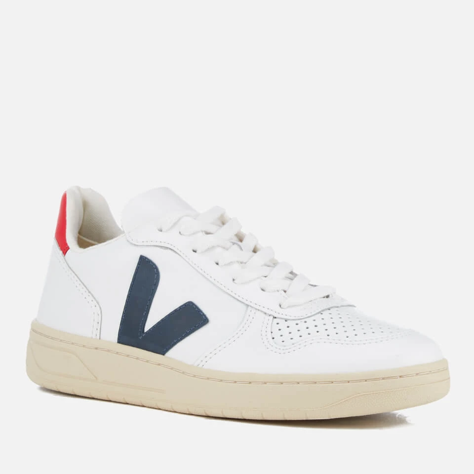Veja Women's V-10 Leather Trainers - Extra White/Nautica/Pekin 4 Veja Women's V-10 Leather Trainers - Extra White/Nautica/Pekin - Image 2