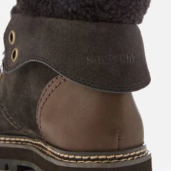 See By Chloé Women's Suede/Shearling Lined Hiking Styled Boots - Graphite/Natural -Vans || Clarks || Ugg Sales 11778131 5774603232904264