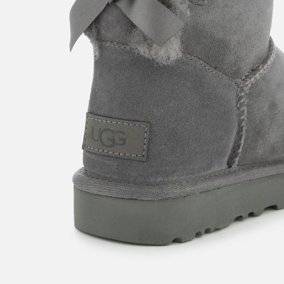 UGG Women's Mini Bailey Bow II Sheepskin Boots - Grey 6 UGG Women's Mini Bailey Bow II Sheepskin Boots - Grey - Image 4