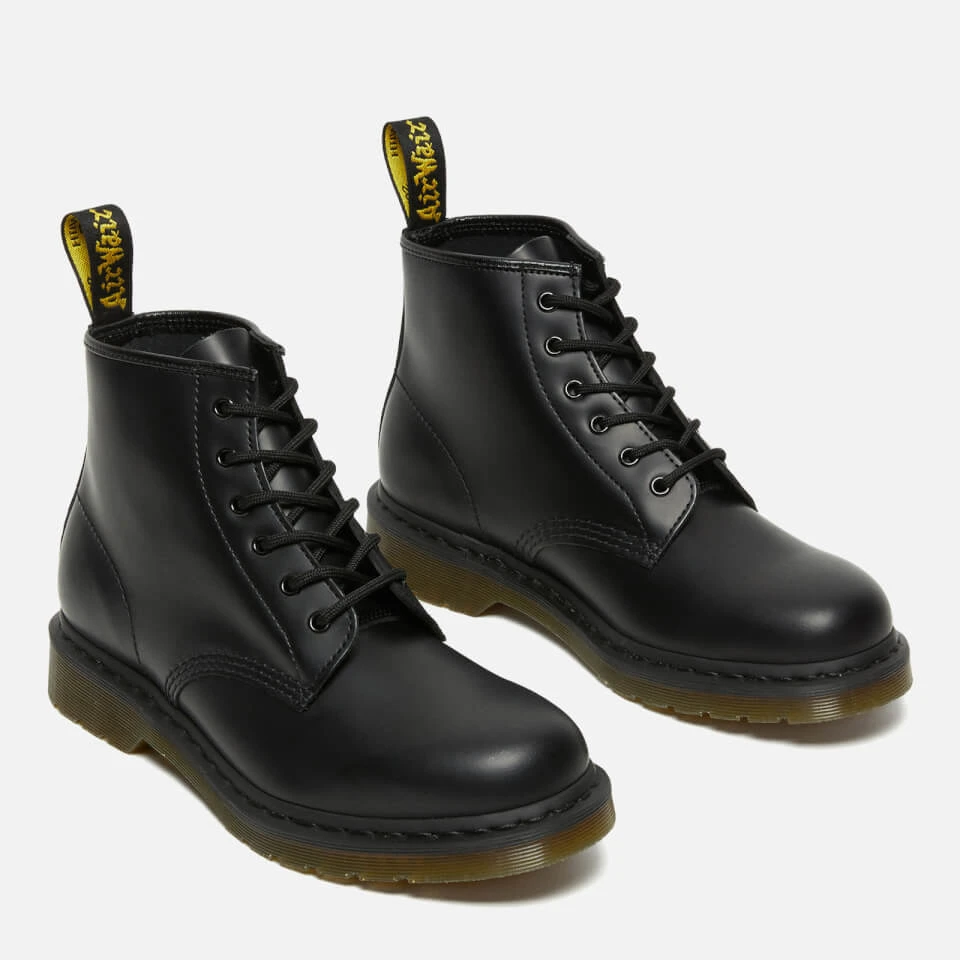 Dr. Martens 101 Smooth Leather 6-Eye Boots - Black 4 Dr. Martens 101 Smooth Leather 6-Eye Boots - Black - Image 2