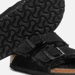 Birkenstock Women's Arizona Slim Fit Slim Fit Shearling Double Strap Sandals - Black/Black 9 Birkenstock Women's Arizona Slim Fit Slim Fit Shearling Double Strap Sandals - Black/Black -Vans || Clarks || Ugg Sales 12116579 2624681555612149