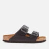 Birkenstock Women's Arizona Slim Fit Oiled Leather Double Strap Sandals - Black