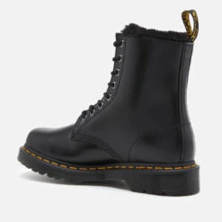 Dr. Martens Women's 1460 Serena Fur Lined Leather 8-Eye Boots - Dark Grey -Vans || Clarks || Ugg Sales 12596249 1354831404089496