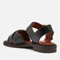 See By Chloé Women's Lyna Leather Flat Sandals - Black -Vans || Clarks || Ugg Sales 12741542 8794850326810536