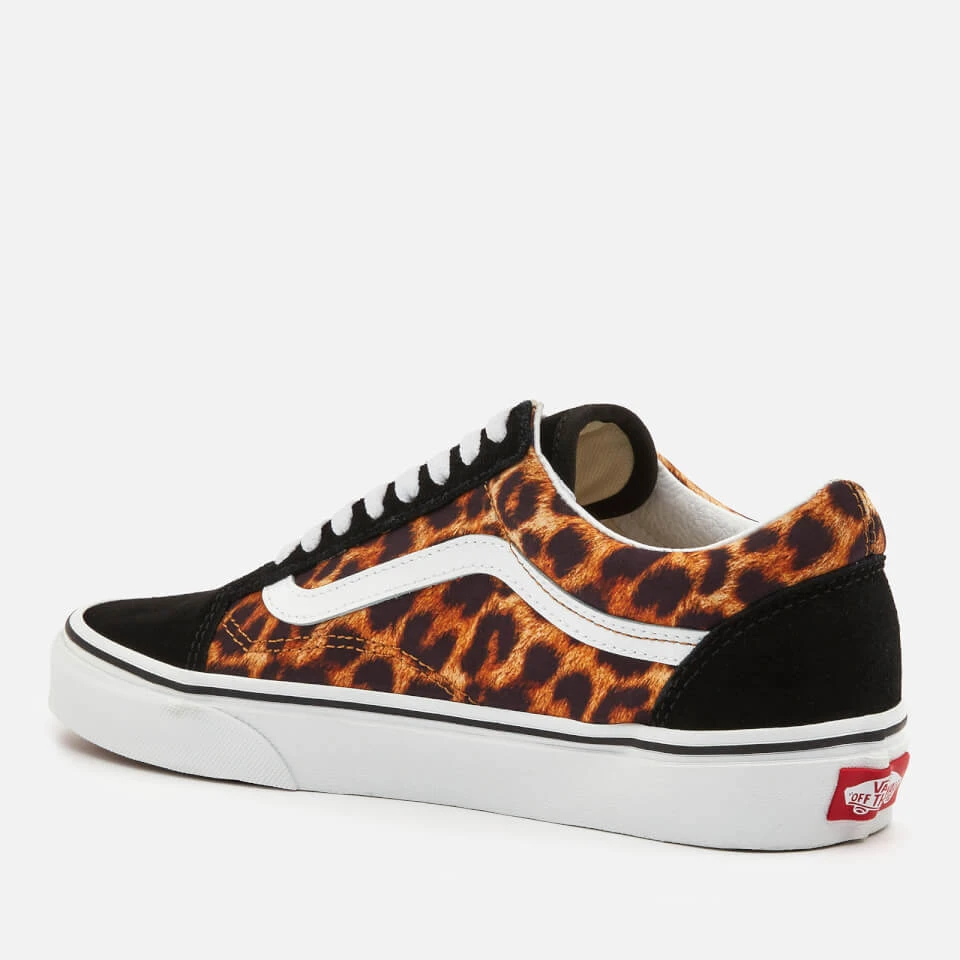 Vans Women's Leopard Old Skool Trainers - Black/True White 4 Vans Women's Leopard Old Skool Trainers - Black/True White - Image 2
