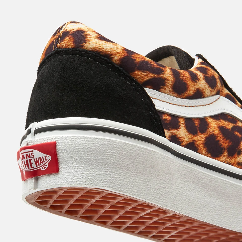 Vans Women's Leopard Old Skool Trainers - Black/True White 6 Vans Women's Leopard Old Skool Trainers - Black/True White - Image 4