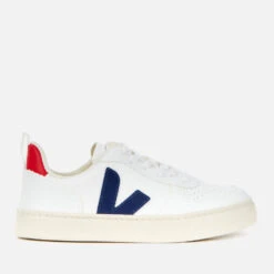 Veja Kids' V-10 Lace Trainers - White Cobalt Pekin
