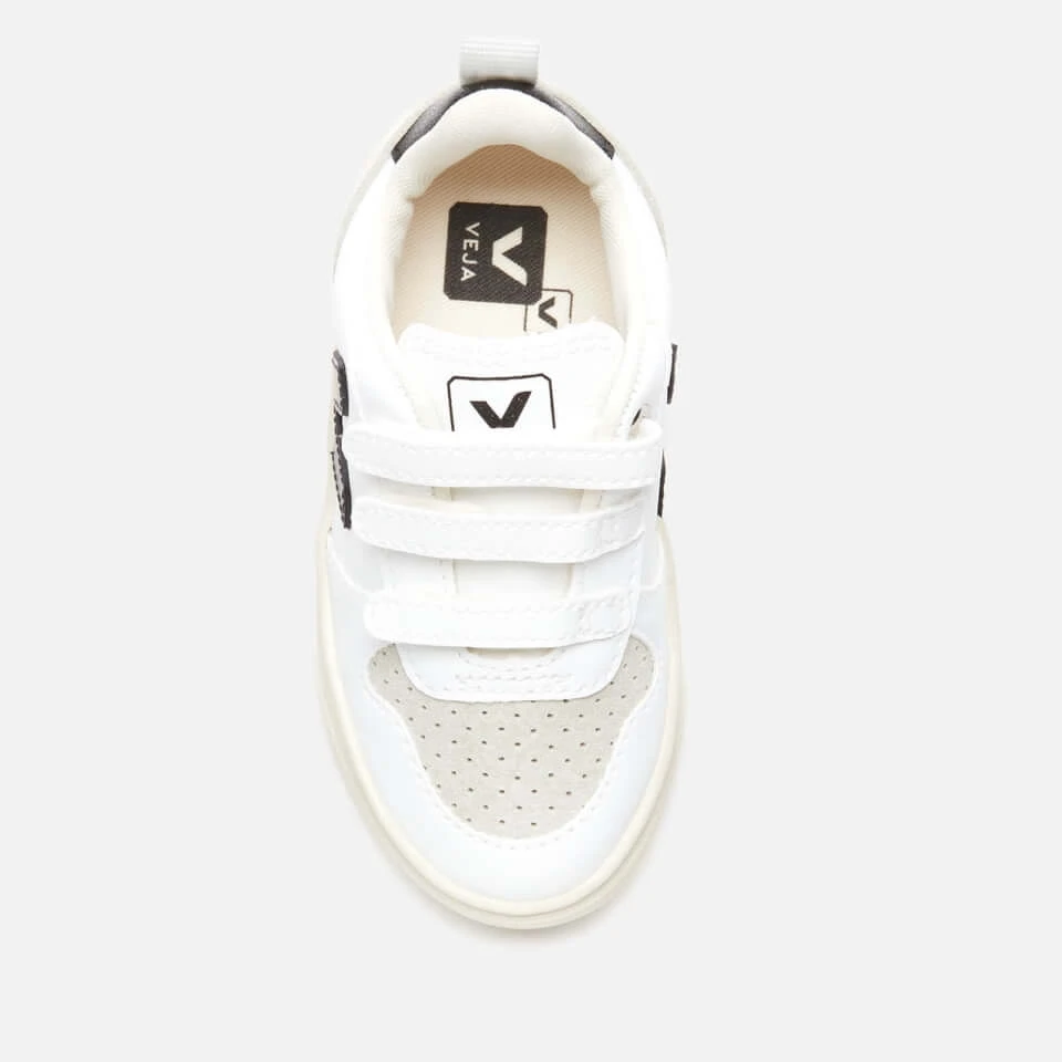 Veja Kids' V-10 Velcro Trainers - White Black 5 Veja Kids' V-10 Velcro Trainers - White Black - Image 3