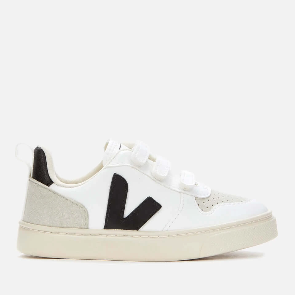Veja Kids' V-10 Velcro Trainers - White Black 3 Veja Kids' V-10 Velcro Trainers - White Black