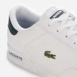 Lacoste Men's Twin Serve 0721 1 Leather Cupsole Trainers - White/Dark Green -Vans || Clarks || Ugg Sales 12880592 1874867892439156