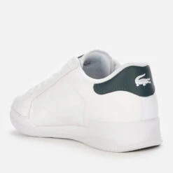 Lacoste Men's Twin Serve 0721 1 Leather Cupsole Trainers - White/Dark Green -Vans || Clarks || Ugg Sales 12880592 2694867892376213