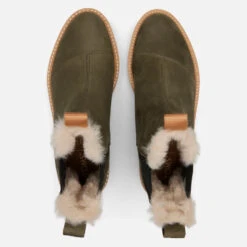 TOMS Women's Dakota Water Resistant Leather Chelsea Boots - Olive -Vans || Clarks || Ugg Sales 12946160 1054891960319352