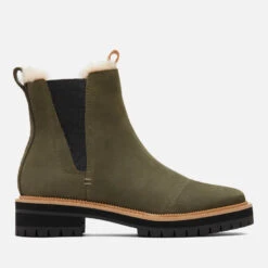 TOMS Women's Dakota Water Resistant Leather Chelsea Boots - Olive