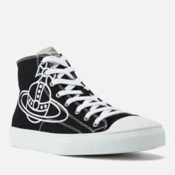 Vivienne Westwood Men's Plimsoll Canvas Hi-Top Trainers - Black -Vans || Clarks || Ugg Sales 12953661 1714980441527943