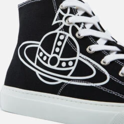 Vivienne Westwood Men's Plimsoll Canvas Hi-Top Trainers - Black -Vans || Clarks || Ugg Sales 12953661 2404980441641037