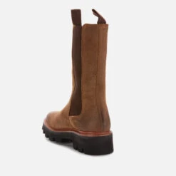 Grenson Women's Doris Burnished Suede Long Chelsea Boots - Snuff -Vans || Clarks || Ugg Sales 12961449 2574902904923660
