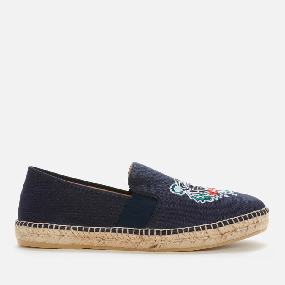 KENZO Men's Organic Canvas Elastic Tiger Espadrilles - Navy Blue 3 KENZO Men's Organic Canvas Elastic Tiger Espadrilles - Navy Blue