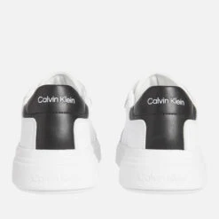 Calvin Klein Men's Leather Low Top Trainers - White/Black -Vans || Clarks || Ugg Sales 13050836 3504997031931797