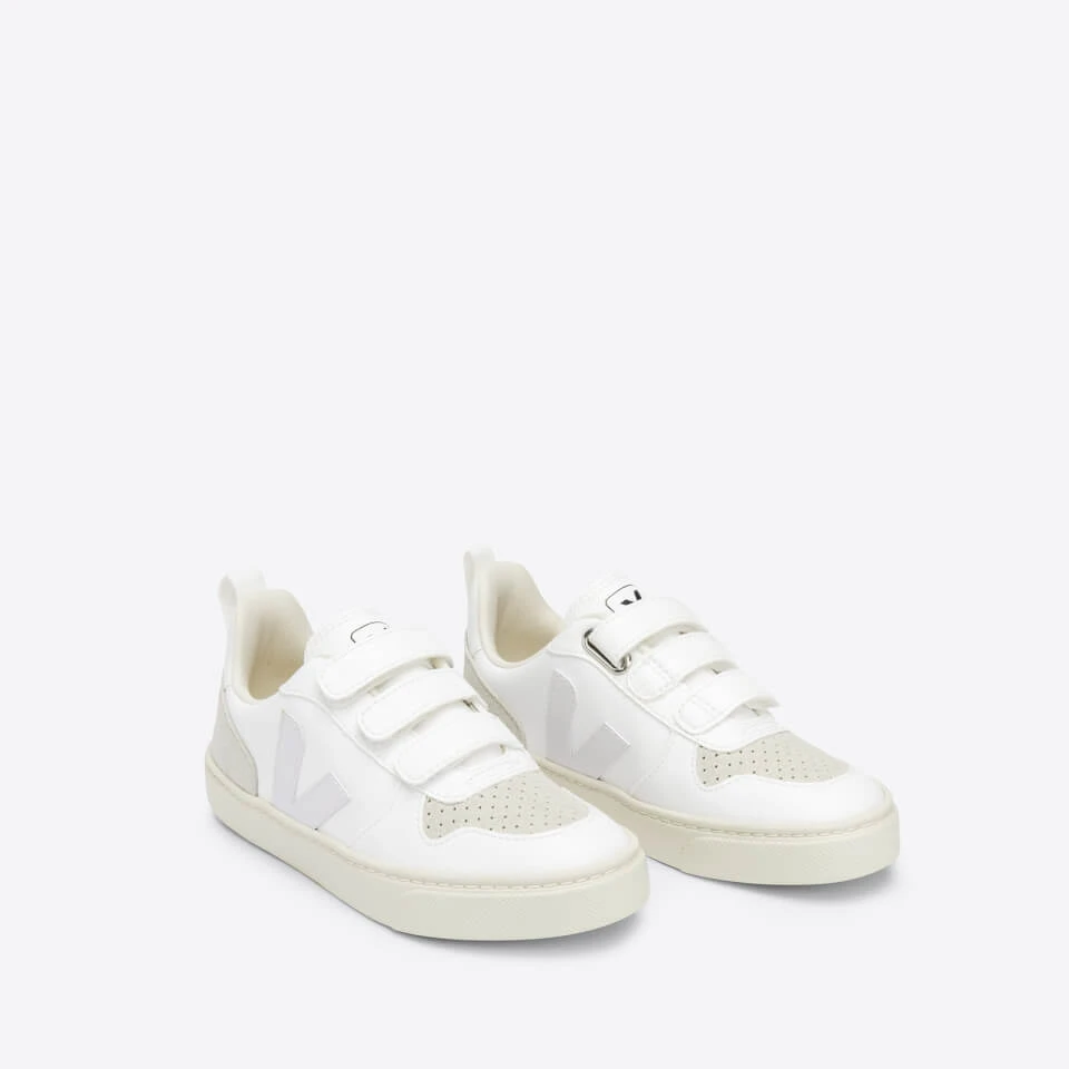 Veja Kids' V-10 Velcro Trainers - White Natural 5 Veja Kids' V-10 Velcro Trainers - White Natural - Image 3