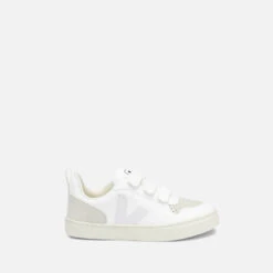 Veja Kids' V-10 Velcro Trainers - White Natural