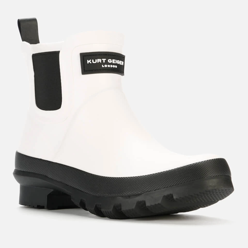 Kurt Geiger London Women's Sleet Short Wellie Chelsea Boots - White/Black 4 Kurt Geiger London Women's Sleet Short Wellie Chelsea Boots - White/Black - Image 2