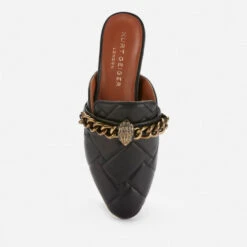 Kurt Geiger London Women's Chelsea Leather Flat Mules - Black -Vans || Clarks || Ugg Sales 13123999 5104902341612412