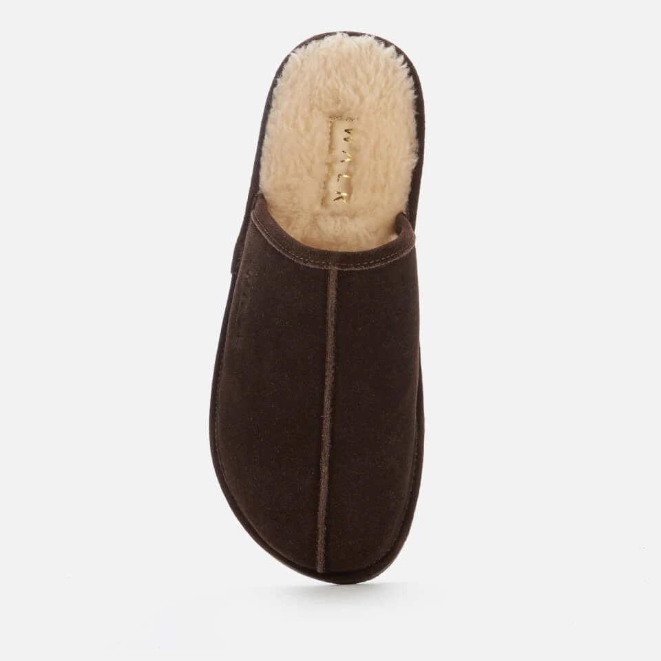 Walk London Men's Langley Suede Mule Slippers - Brown 5 Walk London Men's Langley Suede Mule Slippers - Brown - Image 3