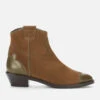 See By Chloé Women's Effie Leather/Suede Western Boots - Khaki