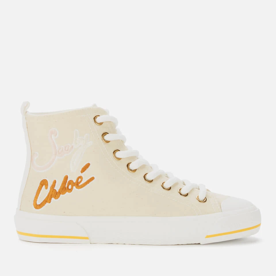 See By Chloé Women's Aryana Canvas Hi-Top Trainers - Beige 3 See By Chloé Women's Aryana Canvas Hi-Top Trainers - Beige