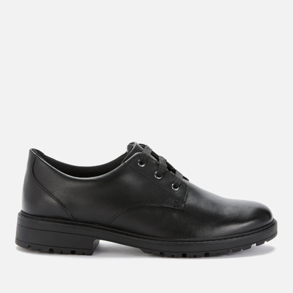 Clarks Dempster Lace Youth School Shoes - Black Leather 3 Clarks Dempster Lace Youth School Shoes - Black Leather