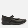Clarks Etch Beam Kids' School Shoes - Black Leather