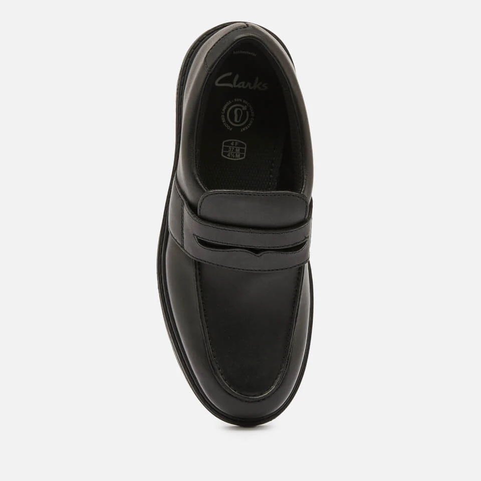 Clarks Youth Loxham Craft School Shoes - Black Leather 5 Clarks Youth Loxham Craft School Shoes - Black Leather - Image 3