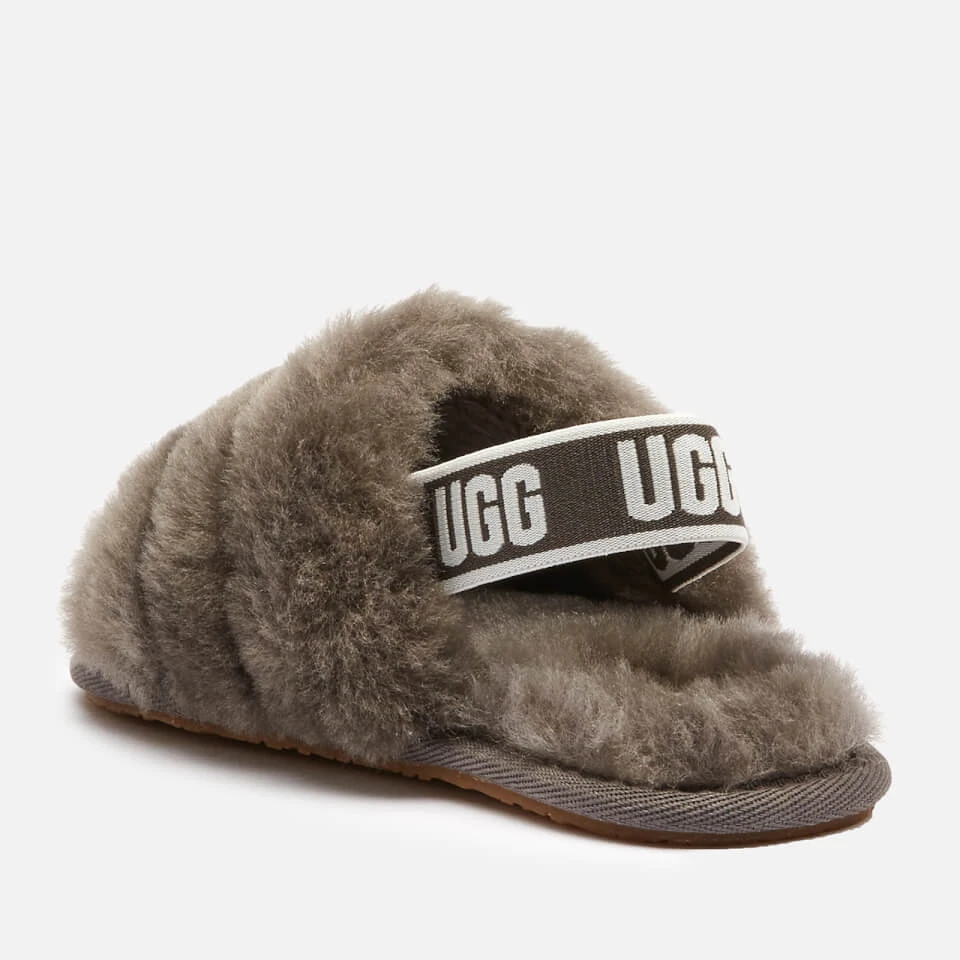 UGG Toddlers' Fluff Yeah Slide Slippers - Charcoal 4 UGG Toddlers' Fluff Yeah Slide Slippers - Charcoal - Image 2