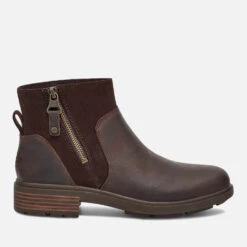 UGG Women's Harrison Zip Waterproof Leather Ankle Boots - Stout