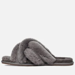 UGG Women's Scuffita Sheepskin Slide Slippers - Charcoal -Vans || Clarks || Ugg Sales 13152680 1814978541119140