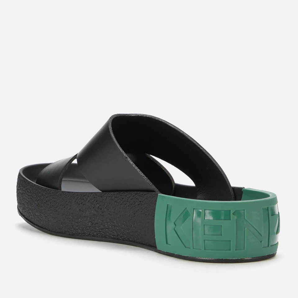KENZO Women's Zenzoyama Logo Leather Flatform Sandals - Black 4 KENZO Women's Zenzoyama Logo Leather Flatform Sandals - Black - Image 2