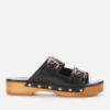 Dune Women's Juniper Leather Clog Sandals - Black -Vans || Clarks || Ugg Sales 13412985 1184938453475260