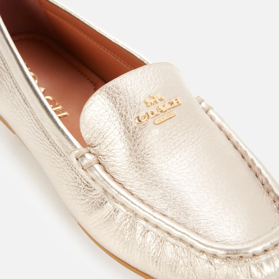 Coach Women's Marley Metallic Leather Driving Shoes - Champagne 6 Coach Women's Marley Metallic Leather Driving Shoes - Champagne - Image 4