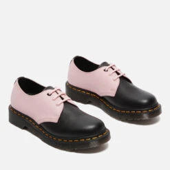 Dr. Martens Women's 1461 Virginia Leather 3-Eye Shoes - Black/Chalk Pink -Vans || Clarks || Ugg Sales 13527880 1514945397360469