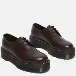 Dr. Martens Women's 1461 Quad Polished Smooth Leather 3-Eye Shoes - Burgundy -Vans || Clarks || Ugg Sales 13527936 1254945860393537