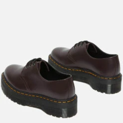 Dr. Martens Women's 1461 Quad Polished Smooth Leather 3-Eye Shoes - Burgundy -Vans || Clarks || Ugg Sales 13527936 8644945860447633