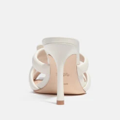 Coach Women's Kellie Leather Heeled Sandals - Chalk -Vans || Clarks || Ugg Sales 13529124 1774977297248511