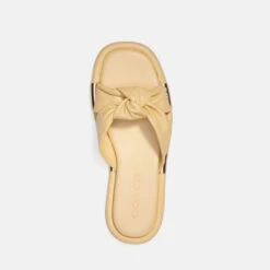 Coach Women's Brooklyn Leather Sandals - Vanilla -Vans || Clarks || Ugg Sales 13529249 5274980886225278