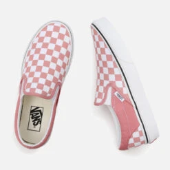 Vans Women's Checkerboard Classic Slip-On Trainers - Rosette/True White -Vans || Clarks || Ugg Sales 13531297 1664947742387179