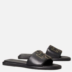 Tory Burch Women's Double T Sport Slide Sandals - Black -Vans || Clarks || Ugg Sales 13554759 1304938131846148